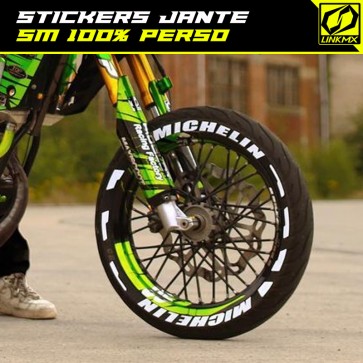 Stickers jante SM 100% perso